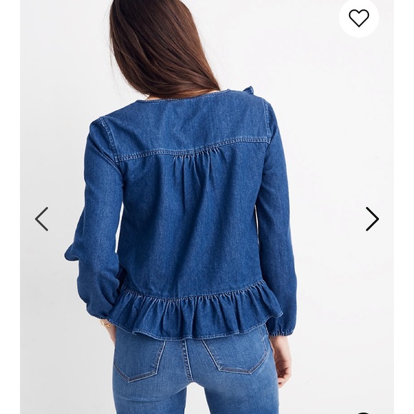 Denim Ruffle Top - Picture 3 of 12